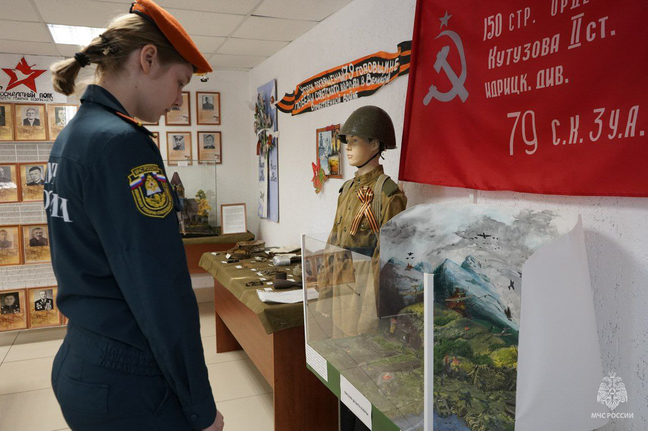 В честь празднования 79-ой годовщины Великой Победы личным составом факультета пожарной безопасности была организована выставка «Мы помним!»
